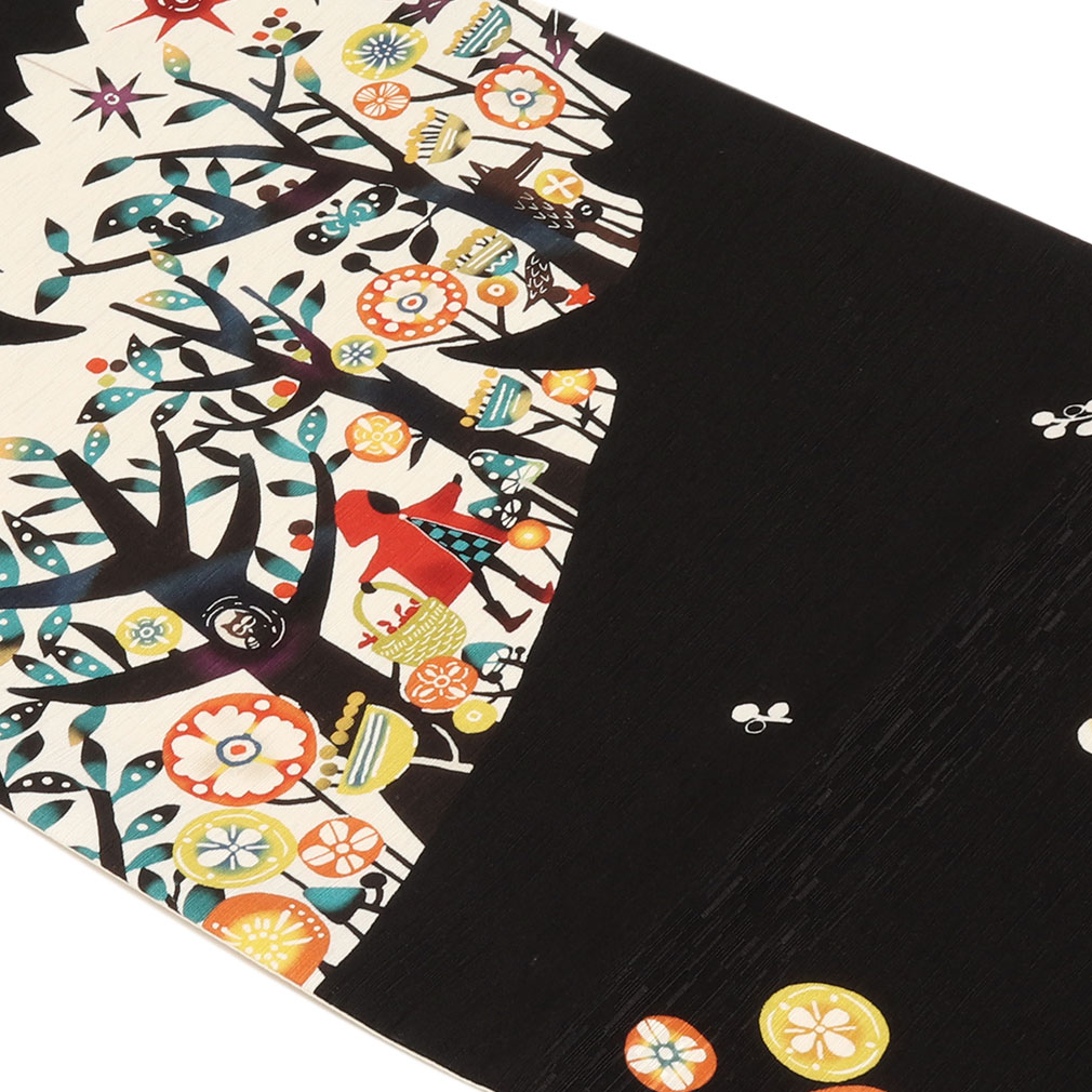  京袋帯 帯 WAKKA アイボリー 赤ずきん 仕立て上がり 正絹