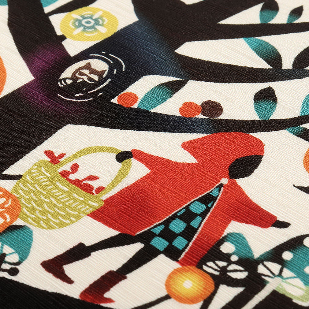  京袋帯 帯 WAKKA アイボリー 赤ずきん 仕立て上がり 正絹