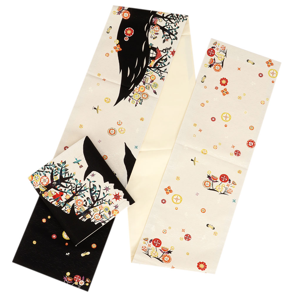  京袋帯 帯 WAKKA アイボリー 赤ずきん 仕立て上がり 正絹