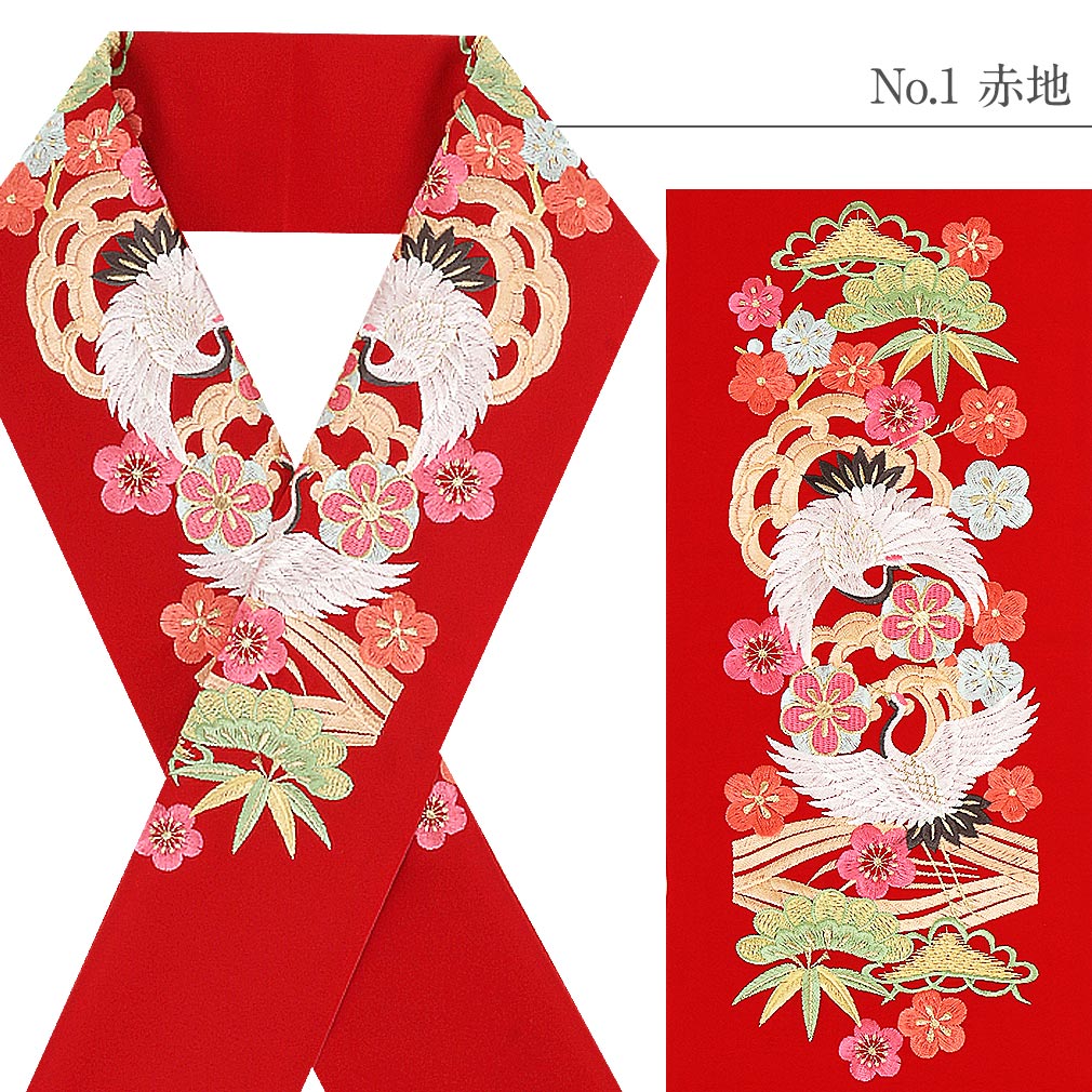 豪華で上品な高級刺繍半衿