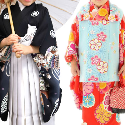 袴 着物 七五三 女児 三才 五才 女の子 3歳 緑 紺 赤 （七五三とは  