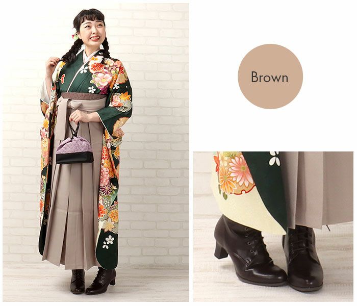 袴用♪レースアップ（編みあげ）ブーツ＜黒・茶色＞8サイズ展開