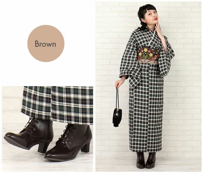 袴用♪レースアップ（編みあげ）ブーツ＜黒・茶色＞8サイズ展開