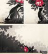 正絹京袋帯（仕立上り）＜薔薇と猫＞アイボリー・黒