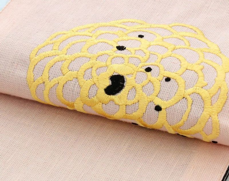 ツモリチサトの刺繍入り麻半幅帯