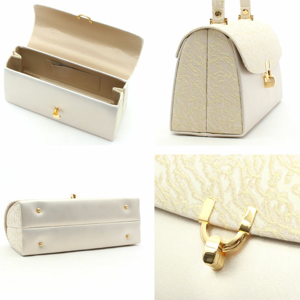 草履バッグセット礼装用ゴールド・シルバー＜ローブデコルテ＞Ｍ・Ｌサイズシャンパンゴールド台【あす楽ろーぶでこるて留袖訪問着バッグ日本製】草履バック