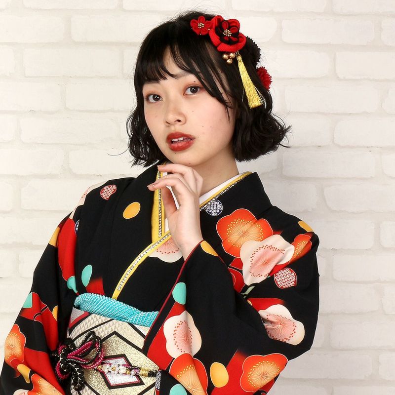 髪飾り 振袖 袴などに ＜花手毬＞ ＜全5タイプ＞ Uピンタイプ