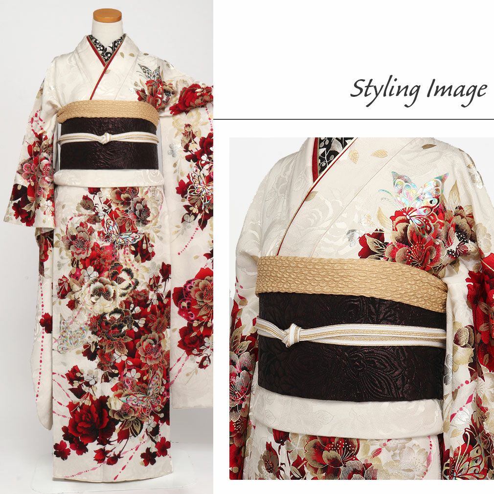 袋帯 振袖用 帯 成人式 ＜ 全5色 ／ 2柄＞ 西陣 織善織物 正絹 仕立て  