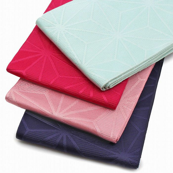 浴衣帯半幅帯帯＜全12色／麻の葉＞赤黄緑水色灰ピンク赤紫紺白黒日本製【メール便対応宅配便対応帯浴衣ゆかたゆかた帯半巾帯レディース袴下帯浴衣用ゆかた用袴用小紋紬街着】