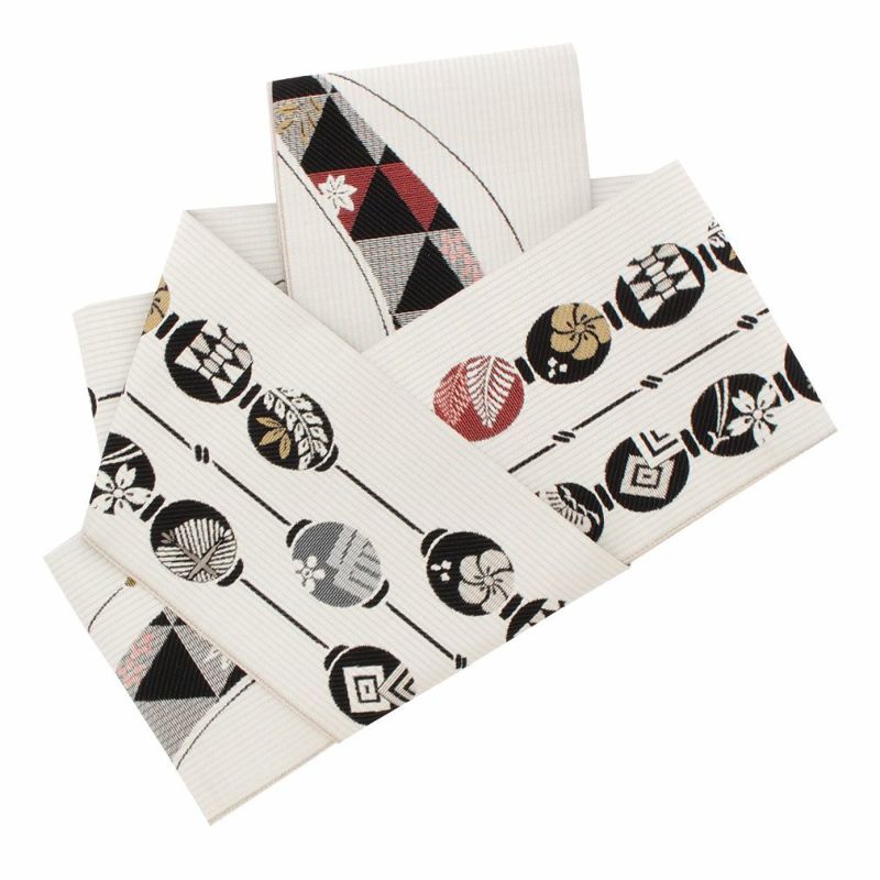 博多織 半幅帯 正絹 帯 本場筑前 小袋帯 ちょうちん 提灯 協和織物 長