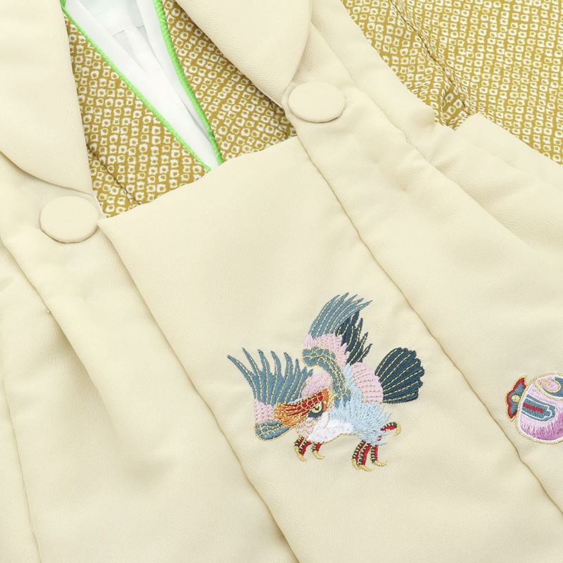 七五三 着物 3歳 男の子 被布セット 鷹 疋田 鹿の子 刺繍 匹田 衣装