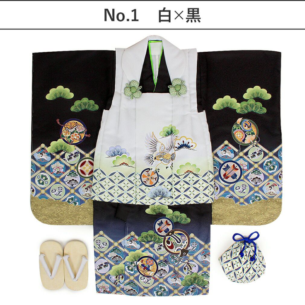 七五三着物3歳男の子被布セット販売5点全4色紺白ベージュ薄紫鷹疋田鹿の子刺繍匹田衣装服装子供古典おとこのこレトロ
