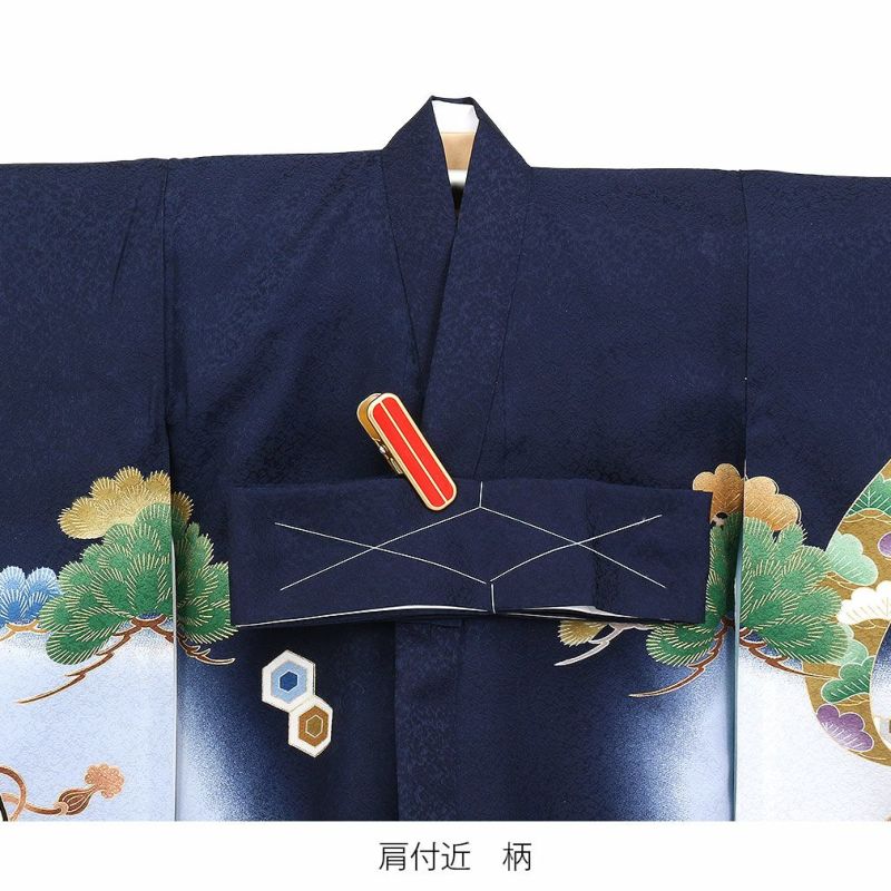 新品【正絹　初着】お宮参り着 お宮参り着物正絹（初着・産着）男児G2-1 鷹・松に熨斗目柄