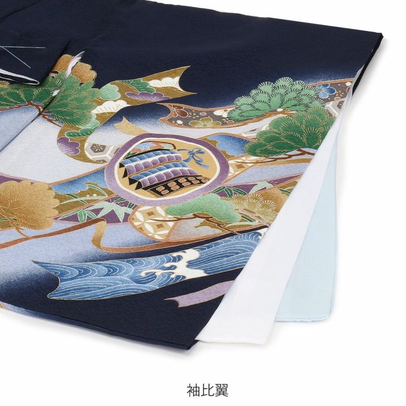 新品【正絹　初着】お宮参り着 お宮参り着物正絹（初着・産着）男児G2-1 鷹・松に熨斗目柄
