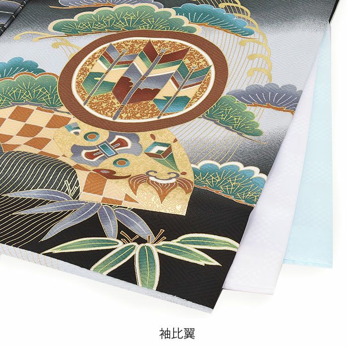 お宮参り着物男の子絹正絹掛け着産着黒鷹宝船軍配小槌鶴松竹梅宝尽くし吉祥紋友禅金彩新品日本製販売購入きもの祝い着のしめ初着祝着一つ身服装赤ちゃんベビー