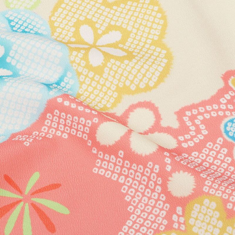 七五三薄紅四つ身四ツ身きもの着物7歳七歳おんなのこ伊達衿小花鹿の子吉祥紋くすみレトロモダンセット衣装小物和装子供用ニュアンスカラー