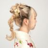 髪飾り成人式振袖袴花飾り花赤ピンクオレンジ金白全3タイプかみかざりヘアアクセ振袖振り袖