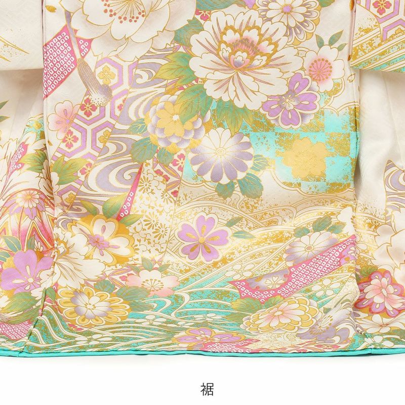 新品（純古典仕様）お宮参り 産着 祝着のきもの 京友禅染 四季花