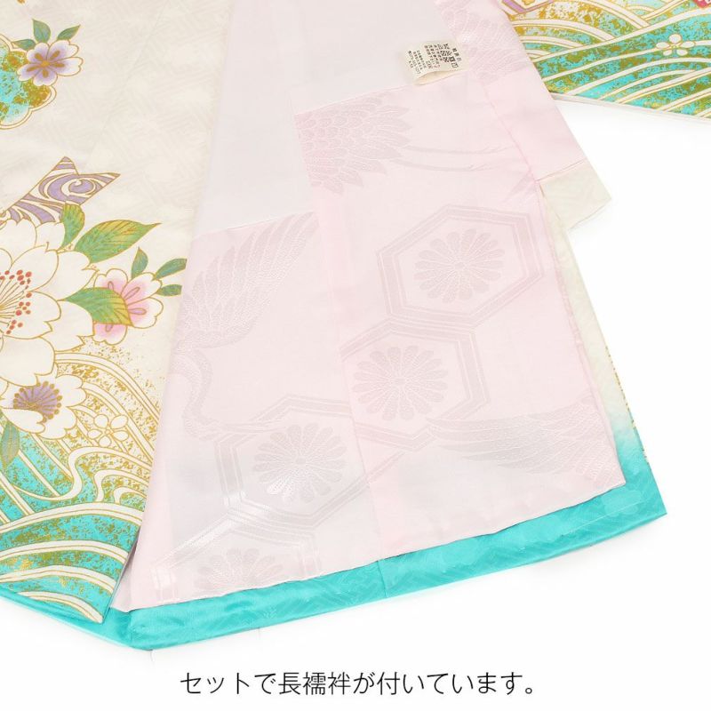 お宮参り 着物 女の子 産着 白 水色 毬 鞠 まり 牡丹 熨斗 桜 菊