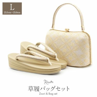 店内全品10％オフ＞草履バッグセット 成人式 振袖用 ＜世美庵＞ L