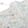 七五三四つ身着物3点セットbonheursaisons着物長襦袢重ね衿くすみブルー桜7歳女の子薄灰くすみカラーニュアンスカラー伊達衿レトロモダン子供用ボヌールセゾン