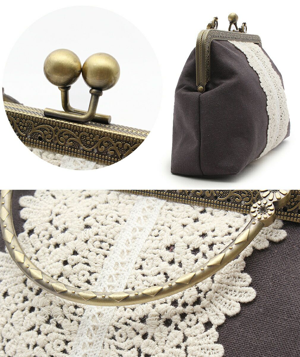 ViViSienneレースがま口バッグ