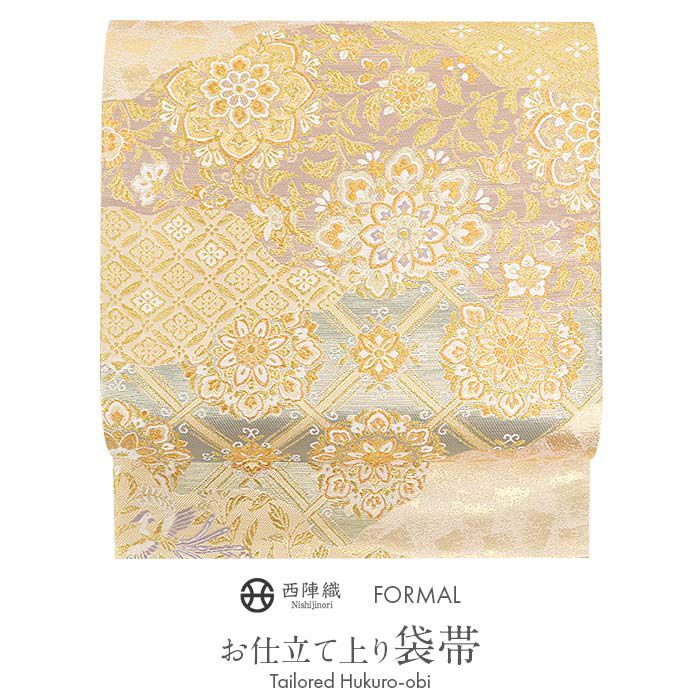 I789厳選西陣 吉祥唐織 振袖可 雪輪取青海文様 六通正絹純金糸高級美術 