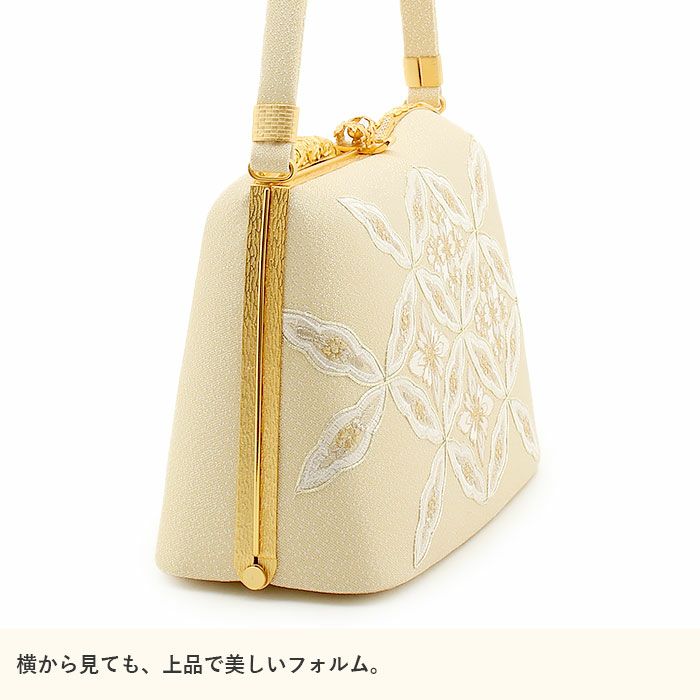 草履バッグセット留袖用訪問着用衿秀Mサイズクリーム金花七宝金駒刺繍特殊防汚加工シルクガードラインストーン正絹牛革3枚芯日本製痛くない黒留袖色留袖礼装用フォーマル結婚式ぞうり草履草履バック草履バックセット着物バッグバック