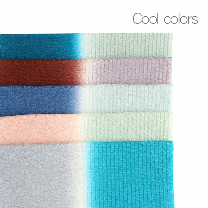 小紋や紬などカジュアルな装いに合わせたいキステのオリジナル帯揚げ。一年中使える夏冬兼用のキレイな2色。