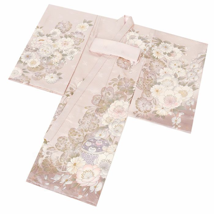 お宮参り着物女の子産着★3色まで★柄正絹友禅（金駒刺繍など技法）新品販売購入きもの祝い着のしめ掛け着初着祝着一つ身服装赤ちゃんベビー