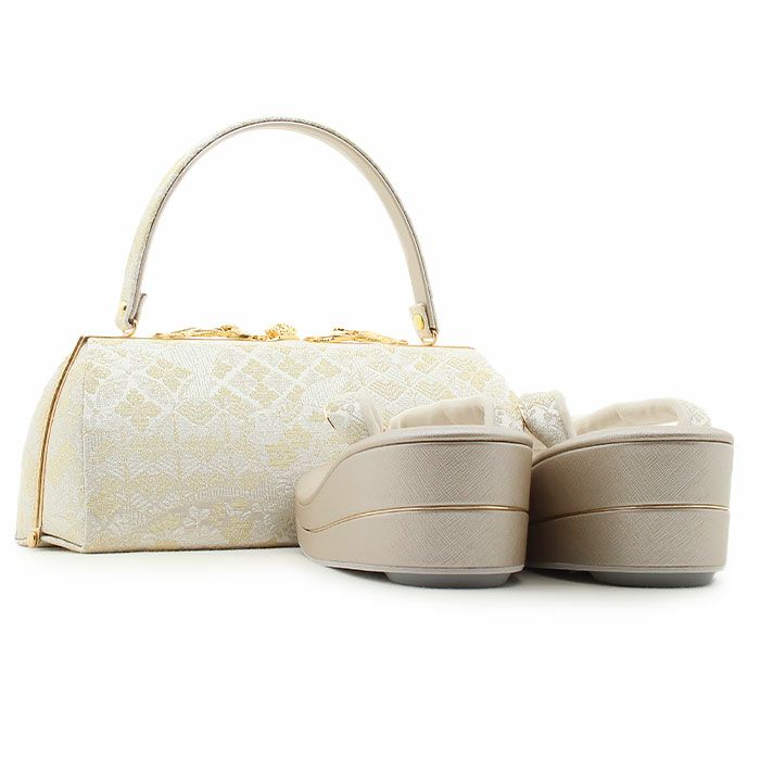 草履バッグセット留袖訪問着華三彩KissteオリジナルSMLLLサイズゴールドシャンパンゴールドシルバー吉祥紋織り生地2枚芯日本製小さいサイズ大きいサイズ痛くない黒留袖色留袖礼装用フォーマル結婚式ぞうり草履草履バック草履バッグ着物