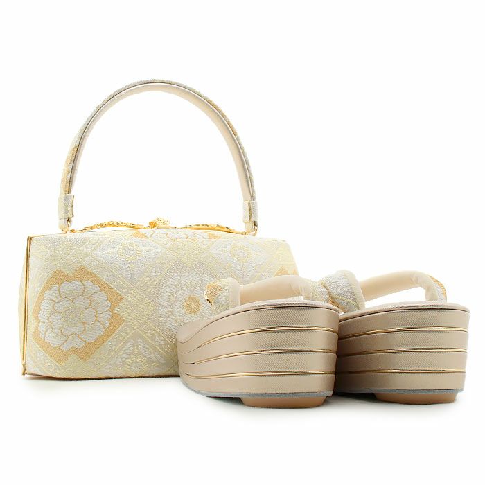 留袖用草履バッグセット 訪問着用 彩小径 フリー Lサイズ ゴールド