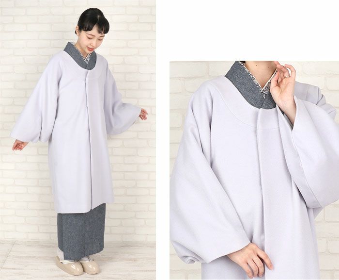 着物コート和装用全3色フリーサイズカシミヤ混ウールコート日本製着物用きものコートモカパープルライトベージュペールブルー和装コート着物用ロング丈千代田衿ラウンドカラー防寒あったか冷え取りに秋冬