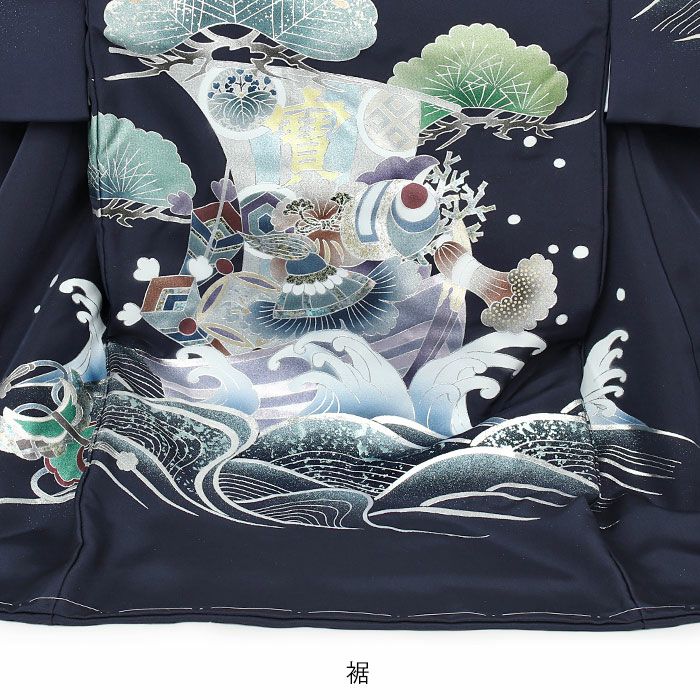 新品「最高級品」正絹産着祝着京友禅宝船多色手描き染、特選豪華盛本金祝い波文 新品「最高級品」正絹産着祝着京友禅宝船多色手描き染、特選
