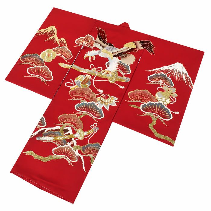 お宮参り着物男の子産着赤金水色鷹富士山巳小槌宝刀松宝尽くし吉祥紋正絹友禅京友禅経済産業大臣指定伝統的工芸品金彩銀彩箔づかい新品日本製販売購入きもの祝い着のしめ掛け着初着祝着一つ身服装赤ちゃんベビー白蛇贈答御祝いfs