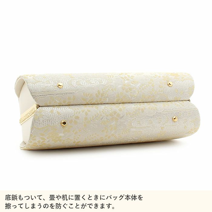 草履バッグセット留袖用訪問着用草履バッグ紗織沙織Lサイズシルバーアイボリー雲取り秋草1の3枚芯日本製パールトーン加工抗菌防臭痛くない黒留袖色留袖礼装用フォーマル結婚式ぞうり草履草履バック草履バックセット着物fs