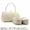 草履バッグセット留袖用訪問着用草履バッグ紗織沙織LLサイズ大きいサイズシルバーアイボリー花文1の3枚芯日本製パールトーン加工抗菌防臭痛くない黒留袖色留袖礼装用フォーマル結婚式ぞうり草履草履バック草履バックセット着物fs