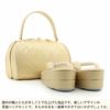 草履バッグセット留袖用訪問着用草履バッグ華三彩Mサイズゴールド金蜀江文花紋2枚芯日本製優花緒痛くない黒留袖色留袖礼装用フォーマル結婚式ぞうり草履草履バック草履バックセット着物