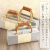 バッグお洒落バッグ着物和装レディース単品カジュアル用春夏秋彩小径紙布薄茶青灰黒軽いバンブーハンドル竹取手カバー付き日本製お茶席茶会普段カジュアル東京浅草製バッグ春夏用浴衣残暑fs