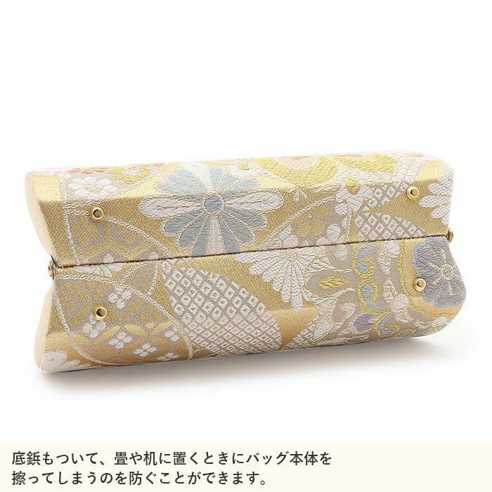振袖草履バッグセット成人式草履バッグセット振袖用紗織沙織LLサイズ大きいサイズ金西陣織正絹帯地花文吉祥紋2の3枚芯日本製パールトーン加工抗菌防臭痛くない振袖卒業袴振り袖ママ振おしゃれはたちぞうり草履草履バック草履バッグfs