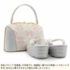 草履バッグセット留袖用訪問着用草履バッグ世美庵Lサイズシルバーピンク花七宝帯地3枚芯日本製優花緒痛くない色留袖礼装用準礼装フォーマルセミフォーマル振袖結婚式ぞうり草履草履バック草履バックセット着物