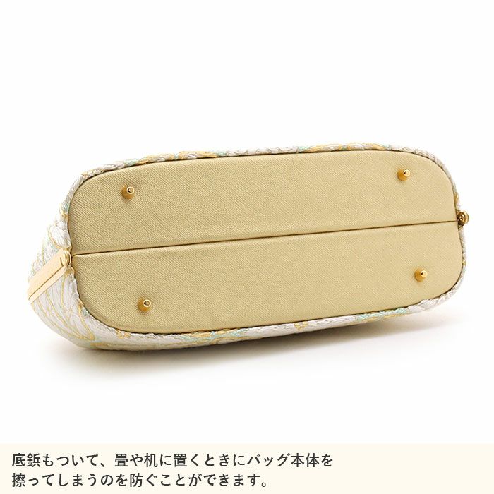 草履バッグセット留袖用訪問着用草履バッグ世美庵Lサイズ金ゴールド水色白花七宝菊七宝帯地3枚芯日本製優花緒痛くない色留袖礼装用準礼装フォーマルセミフォーマル振袖結婚式ぞうり草履草履バック草履バックセット着物