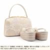 草履バッグセット留袖用訪問着用草履バッグ世美庵Lサイズ紫シルバーシャンパンゴールド花紋蔓草帯地3枚芯日本製優花緒痛くない色留袖礼装用準礼装フォーマルセミフォーマル振袖結婚式ぞうり草履草履バック草履バックセット着物