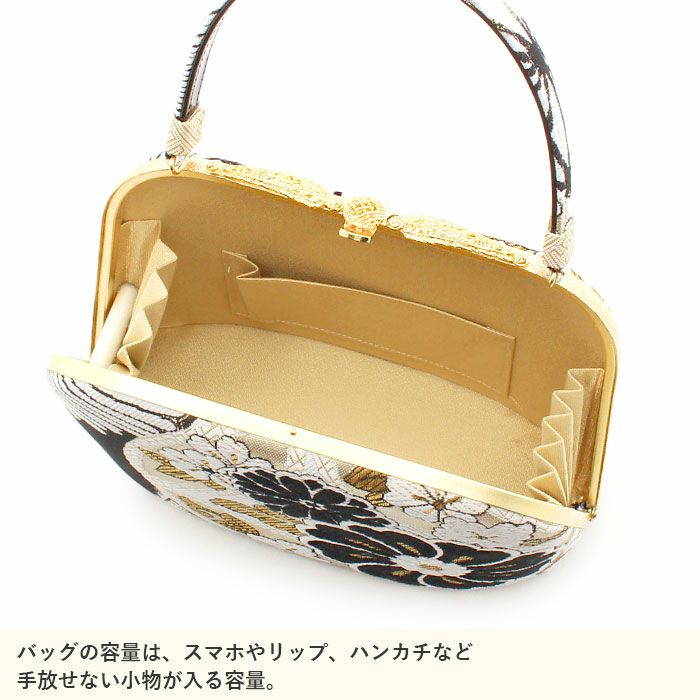 草履バッグセット成人式振袖用成人用世美庵Lサイズ菊桜麻の葉黒金白ブラック振袖用帯地エナメル3枚芯優花緒日本製痛くない振袖卒業袴振り袖ママ振おしゃれはたちぞうり草履草履バック草履バッグ着物fs