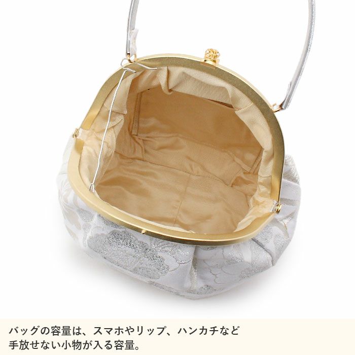 草履バッグセット成人式振袖用成人用世美庵Ｍサイズ桜百合シルバーホワイト銀白振袖用帯地3枚芯優花緒日本製痛くない振袖卒業袴振り袖ママ振おしゃれはたちぞうり草履草履バック草履バッグ着物fs