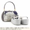 草履バッグセット成人式振袖用成人用世美庵Ｌサイズ万寿菊椿桜ネイビーホワイトシルバー紺銀白振袖用帯地3枚芯優花緒日本製くすみニュアンスカラー痛くない振袖卒業袴振り袖ママ振おしゃれはたちぞうり草履草履バック草履バッグ着物fs