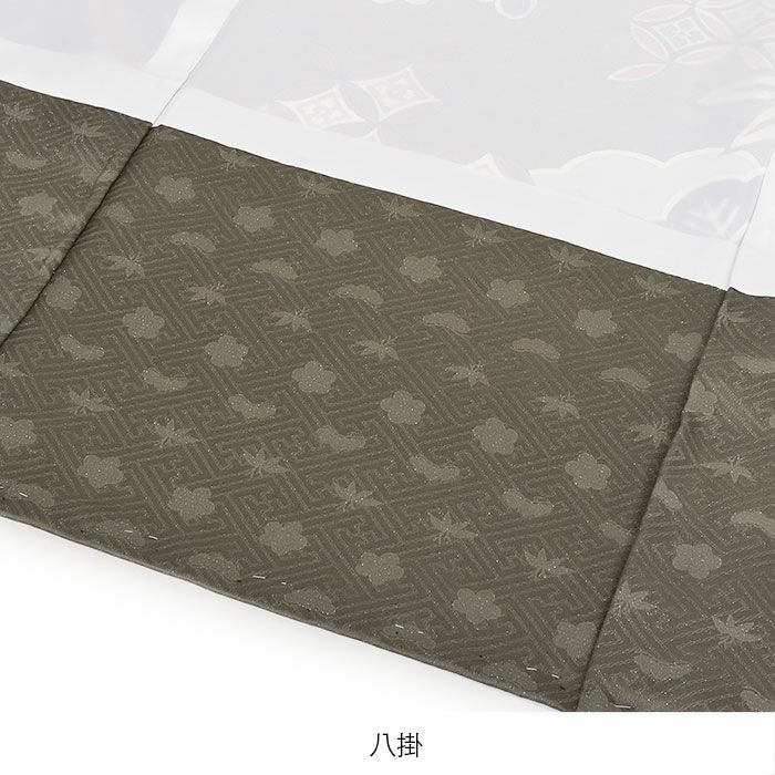 お宮参り着物男の子産着濃松葉宝尽くし松竹梅吉祥紋正絹友禅手書き友禅銀通し金駒刺繍手刺繍金彩箔づかい新品日本製販売購入きもの祝い着のしめ掛け着初着祝着一つ身服装赤ちゃんベビー贈答プレゼント御祝いカーキグリーンfs