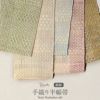 手織り絹麻ぼかし夏帯半幅帯帯半巾帯普段用グレーピンクブルーイエローグリーン灰桃水色黄緑カジュアル長尺日本製絹麻縞