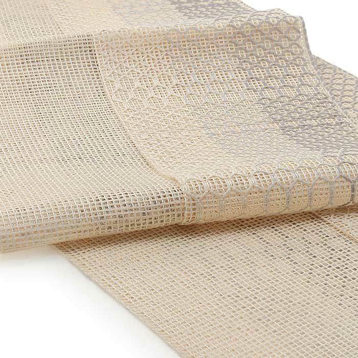 手織り絹麻ぼかし夏帯半幅帯帯半巾帯普段用グレーピンクブルーイエローグリーン灰桃水色黄緑カジュアル長尺日本製絹麻縞