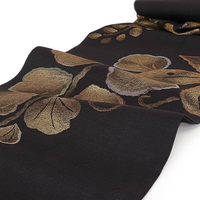 小紋紬色無地御召などのお着物にすぐ使えるお仕立て上がり九寸名古屋帯。春秋冬袷単衣の時期のお着物のお締めいただけます。